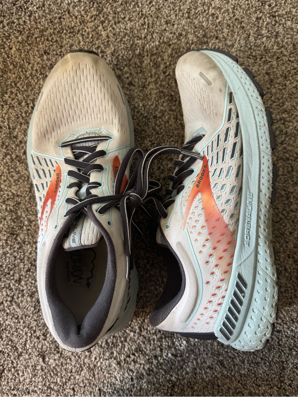 Brooks Women's Running Shoes in Light Mint with Coral Accents